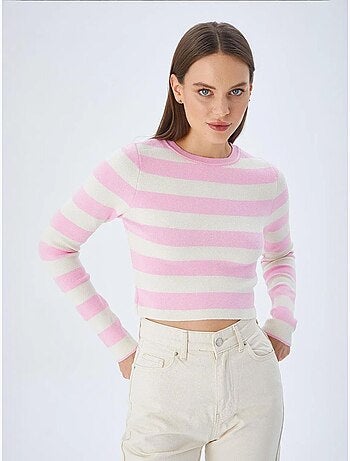Maglione in maglia a righe mixray