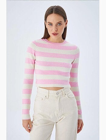 Maglione in maglia a righe mixray
