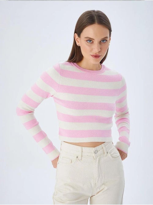 Maglione in maglia a righe mixray - Kiabi Maglione in maglia a righe mixray - Kiabi