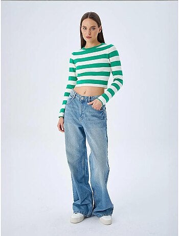 Maglione in maglia a righe mixray