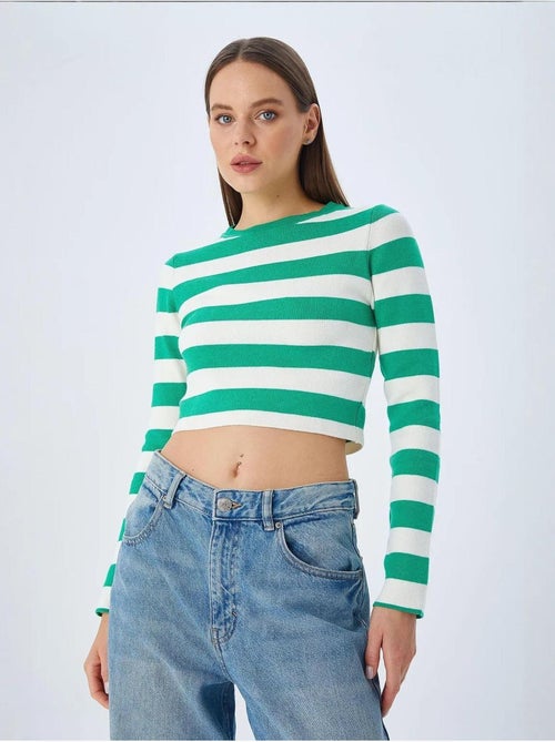 Maglione in maglia a righe mixray - Kiabi Maglione in maglia a righe mixray - Kiabi