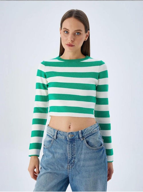 Maglione in maglia a righe mixray - Kiabi Maglione in maglia a righe mixray - Kiabi