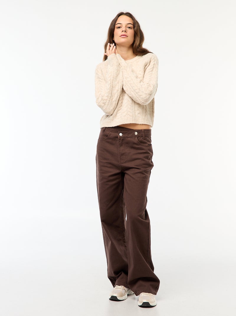 Maglione in maglia a trecce Beige - Kiabi