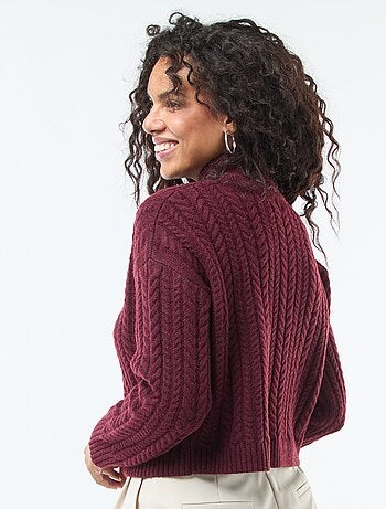 Maglione in maglia a trecce e collo alto