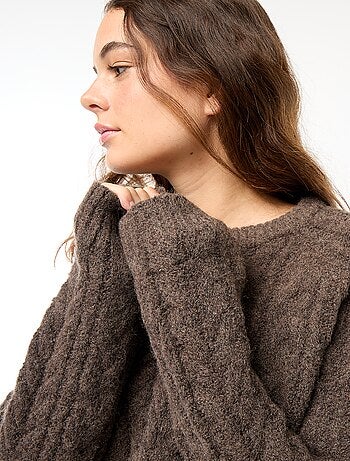 Maglione in maglia a trecce