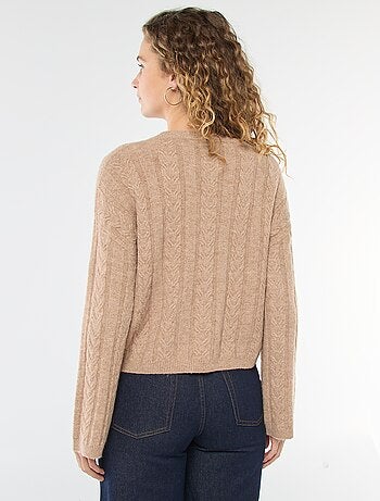 Maglione in maglia a trecce