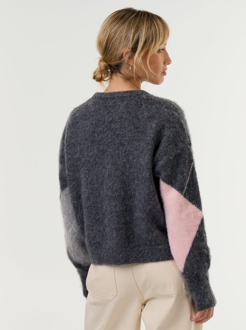 Maglione in maglia calda con lana a girocollo Grigio - Kiabi