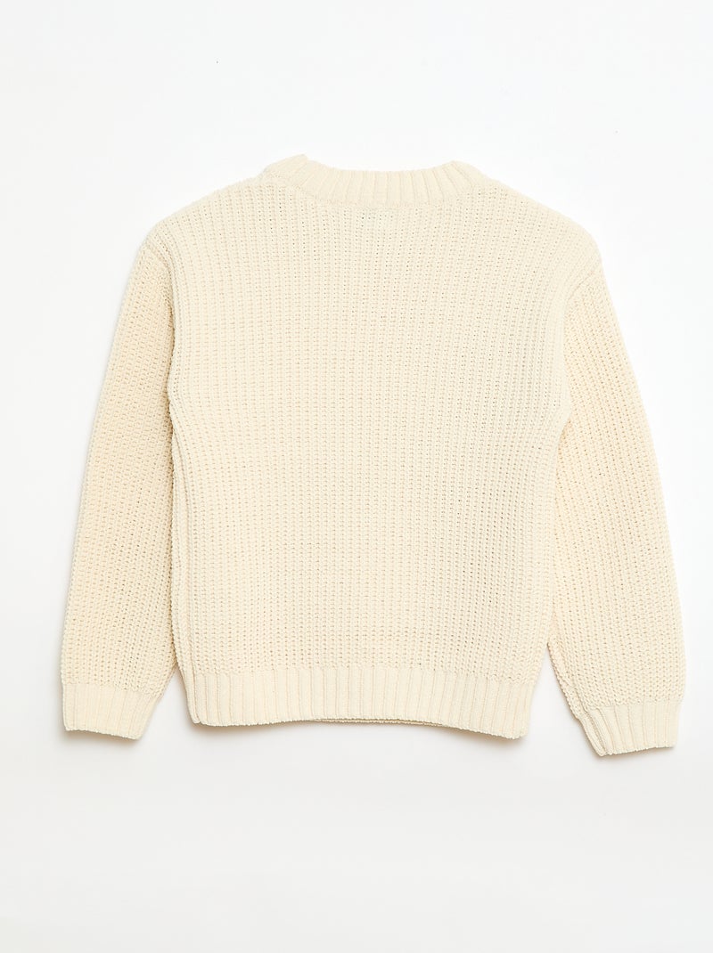 Maglione in maglia ciniglia Bianco - Kiabi