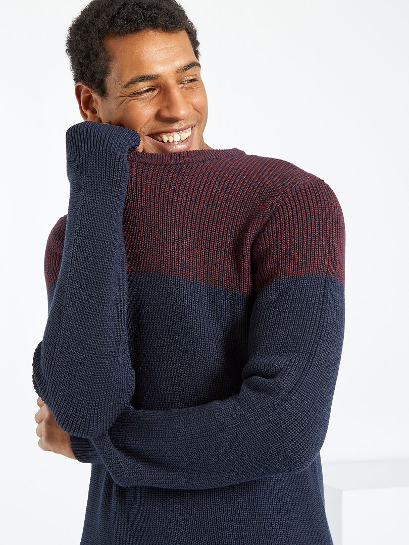 Maglione in maglia 'color block' ROSSO - Kiabi