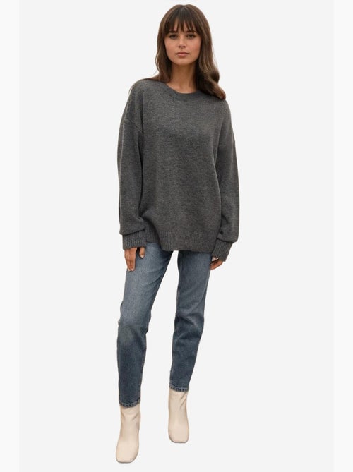 Maglione in maglia comodo con girocollo hiccup - Kiabi Maglione in maglia comodo con girocollo hiccup - Kiabi