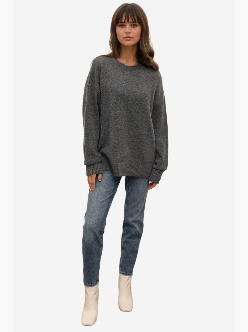 Maglione in maglia comodo con girocollo hiccup Grigio - Kiabi