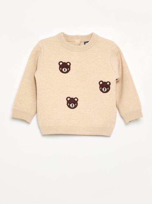 Maglione in maglia compatta con ricami animali - Kiabi