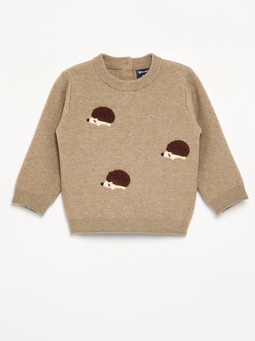 Maglione in maglia compatta con ricami animali - Kiabi