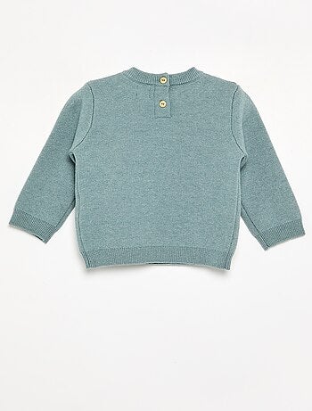 Maglione in maglia compatta con ricami animali