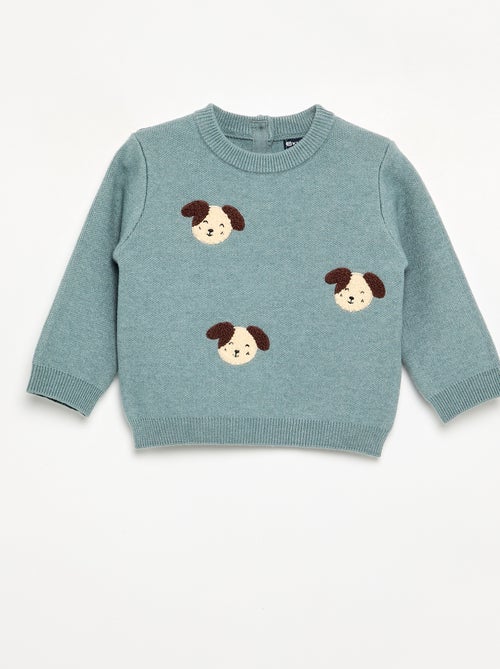 Maglione in maglia compatta con ricami animali - Kiabi