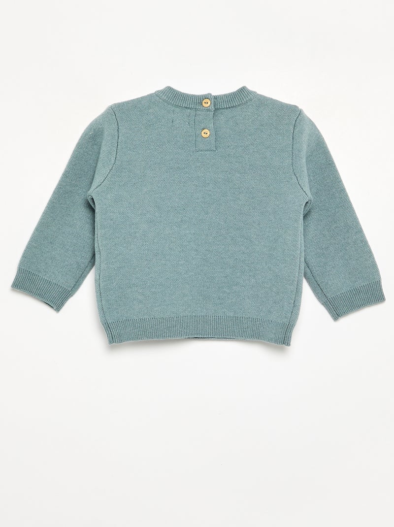 Maglione in maglia compatta con ricami animali Blu - Kiabi