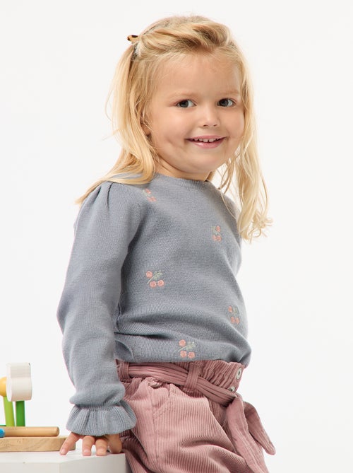 Maglione in maglia compatta con ricami - Kiabi