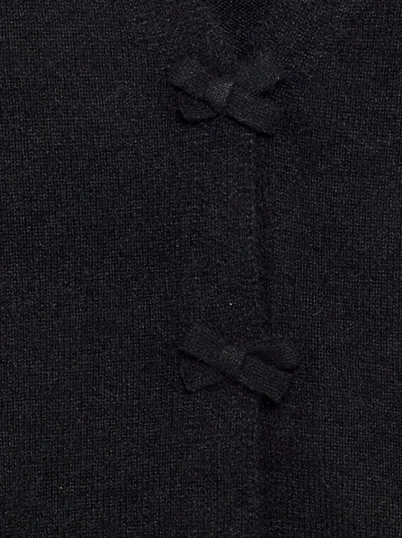 Maglione in maglia con apertura a nodi Nero - Kiabi