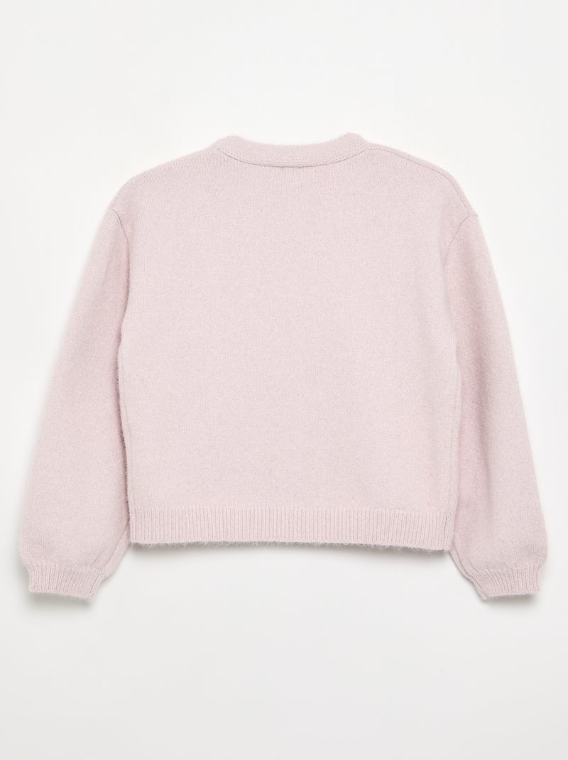 Maglione in maglia con apertura a nodi Rosa - Kiabi