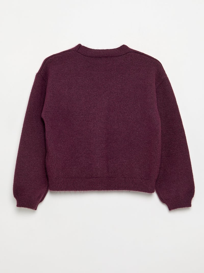 Maglione in maglia con apertura a nodi Rosa - Kiabi