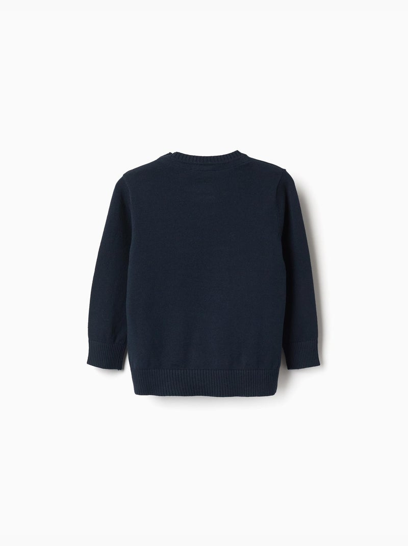 Maglione in maglia con bottoni sulle spalle Blu scuro - Kiabi