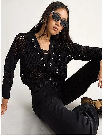 Maglione in maglia con cappuccio lucci