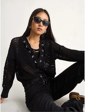 Maglione in maglia con cappuccio lucci
