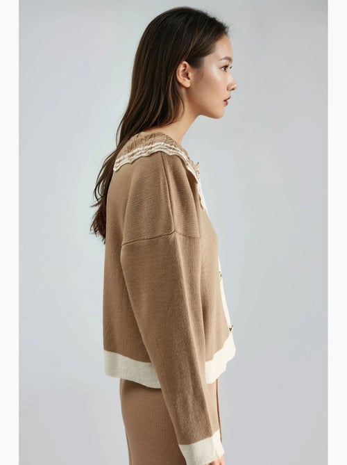 Maglione in maglia con chiusura a bottoni e colletto baby my fashion - Kiabi Maglione in maglia con chiusura a bottoni e colletto baby my fashion - Kiabi