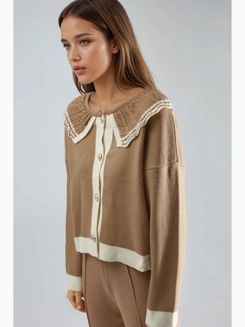 Maglione in maglia con chiusura a bottoni e colletto baby my fashion - Kiabi Maglione in maglia con chiusura a bottoni e colletto baby my fashion - Kiabi