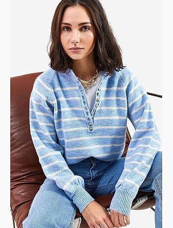 Maglione in maglia con colletto a bottoni lucci