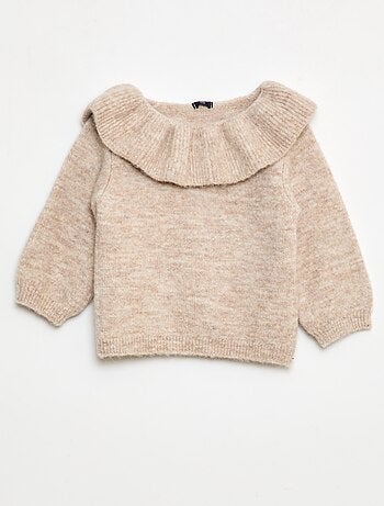 Maglione in maglia con colletto a costine