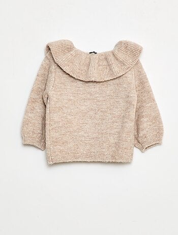 Maglione in maglia con colletto a costine