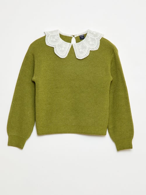 Maglione in maglia con colletto alla Claudine - Kiabi