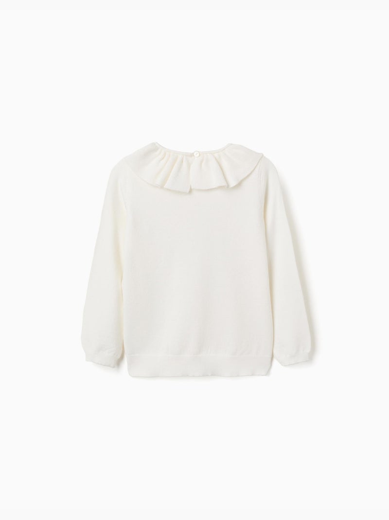 Maglione in maglia con colletto arricciato Bianco - Kiabi