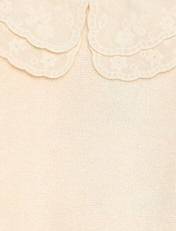 Maglione in maglia con colletto Claudine ricamato