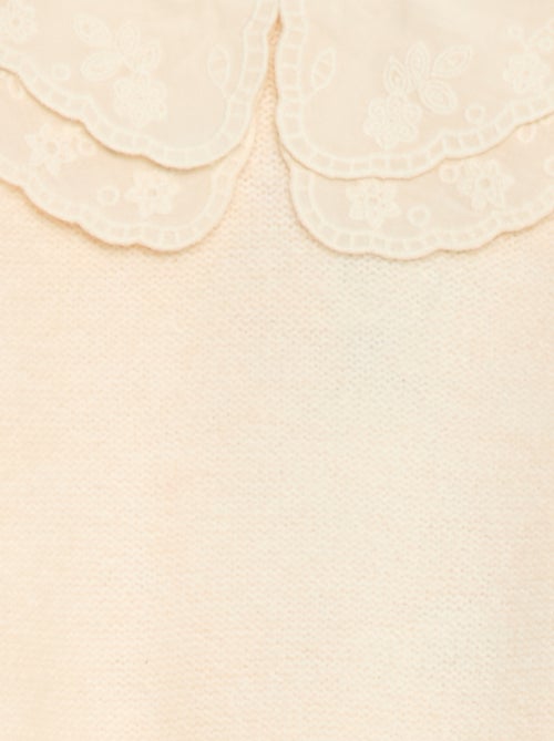 Maglione in maglia con colletto Claudine ricamato - Kiabi