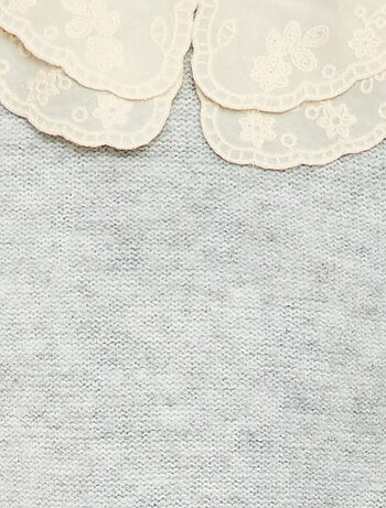 Maglione in maglia con colletto Claudine ricamato