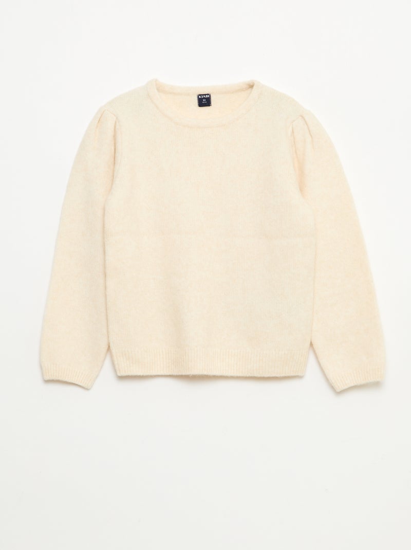 Maglione in maglia con colletto removibile Bianco - Kiabi