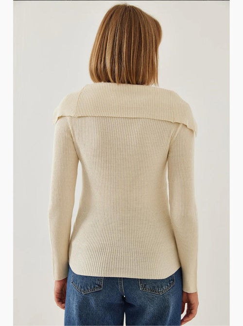Maglione in maglia con collo a scialle lucci - Kiabi