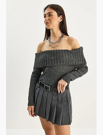 Maglione in maglia con collo madonna lucci