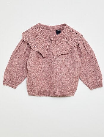 Maglioncino in maglia con colletto removibile