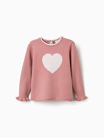 Maglione in maglia con cuore jacquard