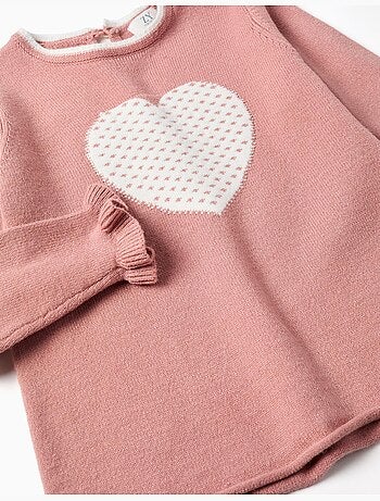 Maglione in maglia con cuore jacquard