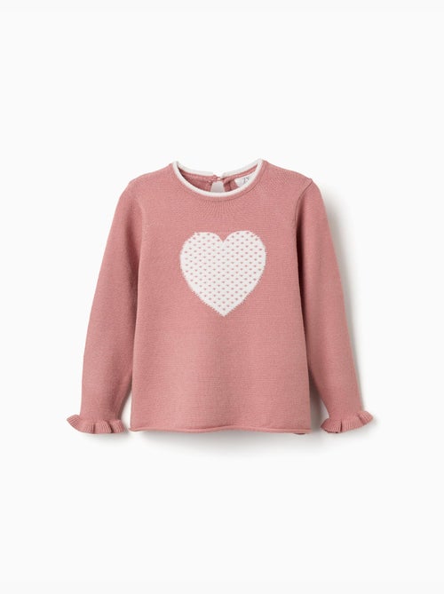 Maglione in maglia con cuore jacquard - Kiabi