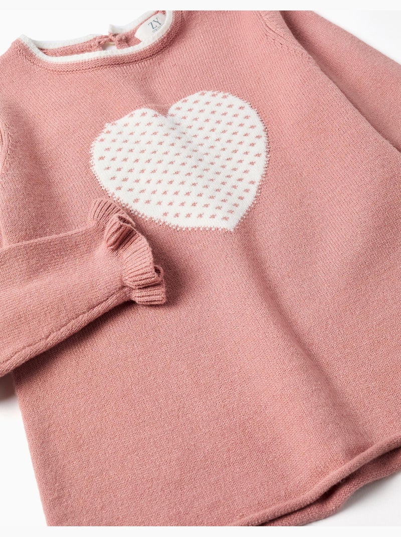 Maglione in maglia con cuore jacquard Rosa - Kiabi