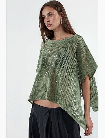 Maglione in maglia con decorazioni di paillettes hiccup