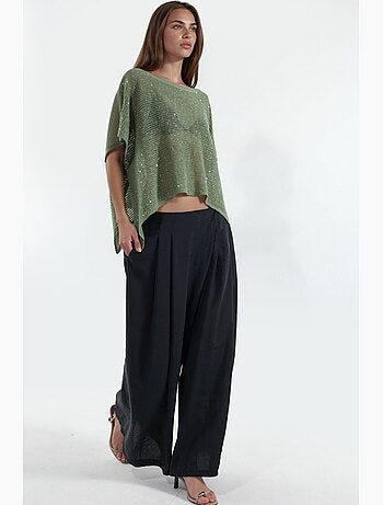 Maglione in maglia con decorazioni di paillettes hiccup