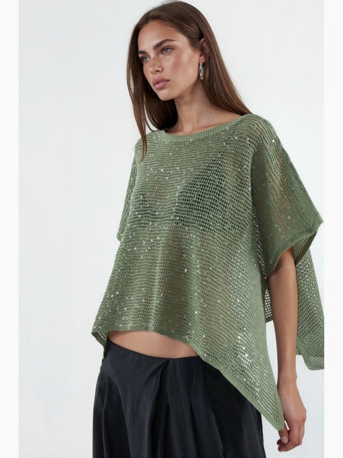 Maglione in maglia con decorazioni di paillettes hiccup - Kiabi Maglione in maglia con decorazioni di paillettes hiccup - Kiabi