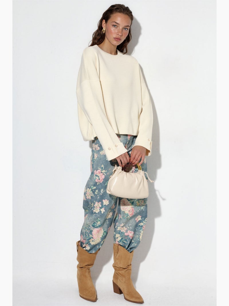 Maglione in maglia con dettagli a bottoni hiccup Ecru - Kiabi