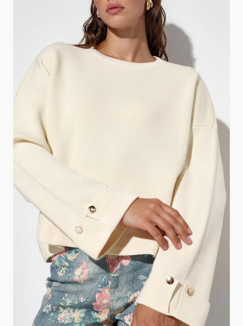 Maglione in maglia con dettagli a bottoni hiccup Ecru - Kiabi